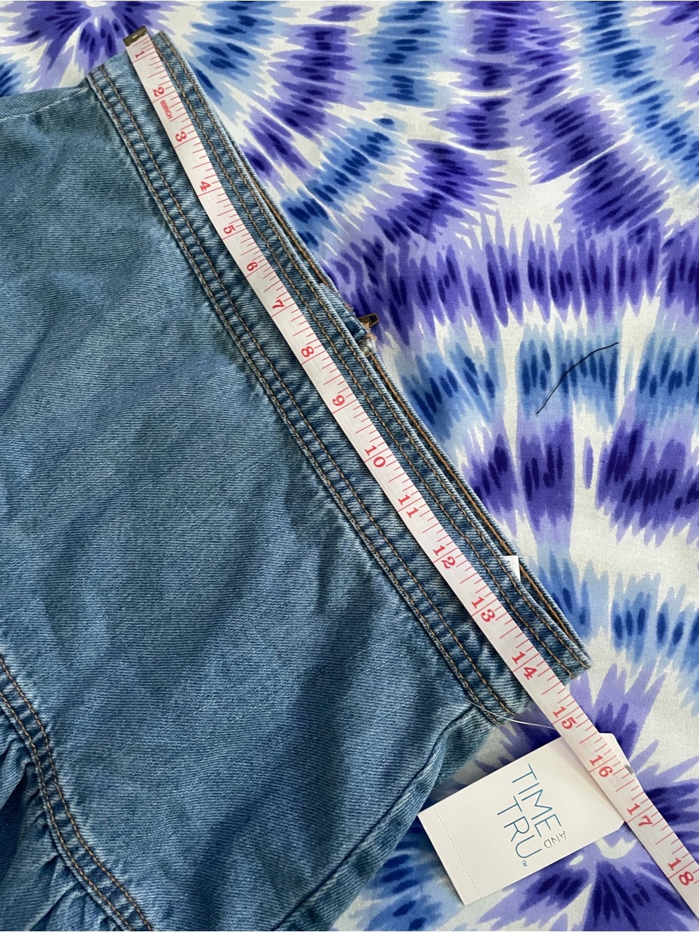NWT Time and Tru Light Blue Denim Midi Skirt - Picture 6 of 6